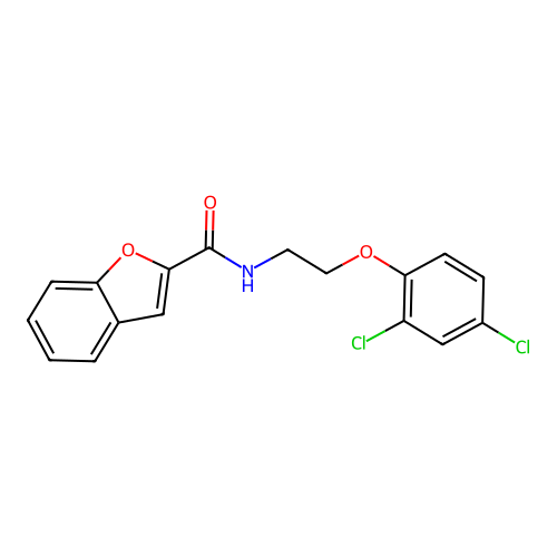 N-[2-(2,4-dichlorophenoxy)ethyl]-1-benzofuran-2-carboxamide structure