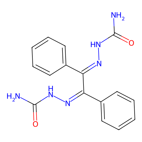 Hydrazinecarboxamide, 2,2'-(1,2-diphenyl-1,2-ethanediylidene)bis- structure