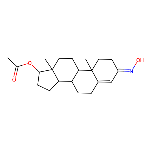 (3E)-3-(Hydroxyimino)androst-4-en-17-yl acetate structure