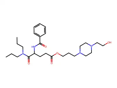 3-[4-(2-Hydroxyethyl)-1-piperazinyl]propyl 4-(benzoylamino)-5-(dipropylamino)-5-oxopentanoate structure