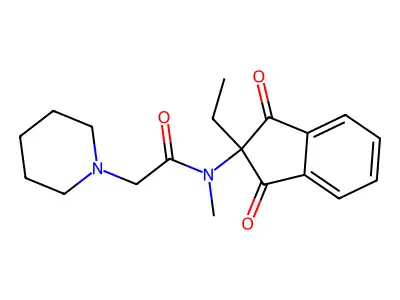1-Piperidineacetamide, N-(1,3-dioxo-2-ethyl-2-indanyl)-N-methyl- structure