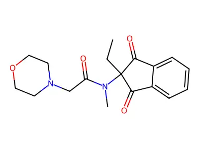 4-Morpholineacetamide, N-(1,3-dioxo-2-ethyl-2-indanyl)-N-methyl- structure