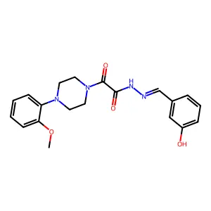 N'-[(3-Hydroxyphenyl)methylidene]-2-[4-(2-methoxyphenyl)piperazin-1-yl]-2-oxoacetohydrazide structure