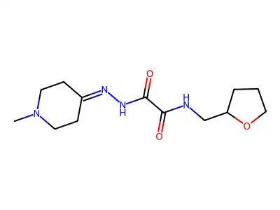 N'-[(1-methylpiperidin-4-ylidene)amino]-N-(oxolan-2-ylmethyl)oxamide structure