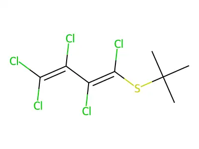 1-Tert-butylsulfanyl-1,2,3,4,4-pentachlorobuta-1,3-diene structure