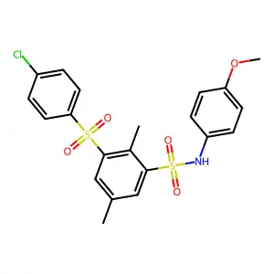 3-(4-chlorophenyl)sulfonyl-N-(4-methoxyphenyl)-2,5-dimethylbenzenesulfonamide structure