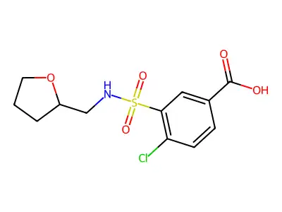 4-Chloro-3-{[(oxolan-2-yl)methyl]sulfamoyl}benzoic acid structure
