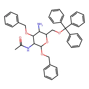 N-[5-amino-2,4-bis(phenylmethoxy)-6-(trityloxymethyl)oxan-3-yl]acetamide structure