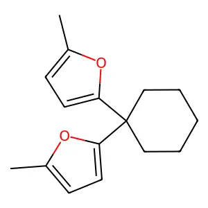2-Methyl-5-[1-(5-methyl-2-furyl)cyclohexyl]furan structure