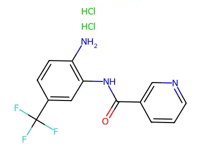 3-Pyridinecarboxamide, N-(2-amino-5-(trifluoromethyl)phenyl)-, dihydrochloride structure