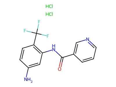 3-Pyridinecarboxamide, N-(5-amino-2-(trifluoromethyl)phenyl)-, dihydrochloride structure