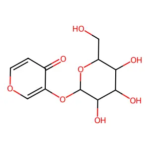 3-[3,4,5-Trihydroxy-6-(hydroxymethyl)oxan-2-yl]oxypyran-4-one structure