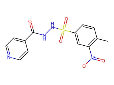 N'-(4-methyl-3-nitrophenyl)sulfonylpyridine-4-carbohydrazide structure