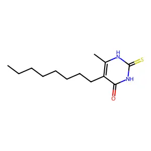 2-Mercapto-6-methyl-5-octyl-4-pyrimidinol structure
