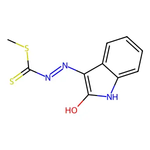 3-[2-[(Methylthio)(mercapto)methylene]hydrazono]-1H-indole-2(3H)-one structure