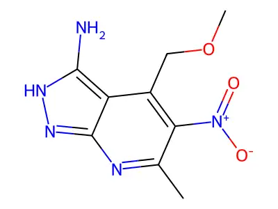 4-(methoxymethyl)-6-methyl-5-nitro-2H-pyrazolo[3,4-b]pyridin-3-amine structure
