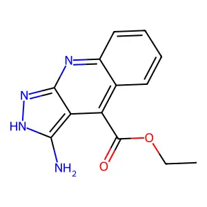 ethyl 3-amino-2H-pyrazolo[3,4-b]quinoline-4-carboxylate structure