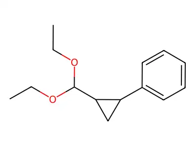 2-Phenyl-1-cyclopropanecarboxaldehyde diethyl acetal structure