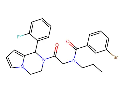3-Bromo-N-{2-[1-(2-fluorophenyl)-3,4-dihydropyrrolo[1,2-a]pyrazin-2(1H)-yl]-2-oxoethyl}-N-propylbenzamide structure