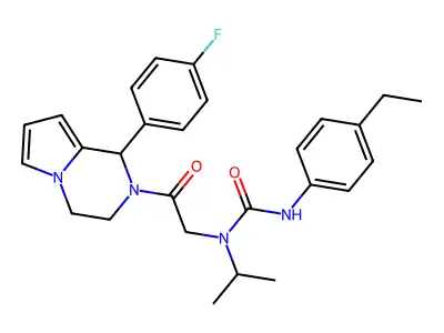 3-(4-ethylphenyl)-1-[2-[1-(4-fluorophenyl)-3,4-dihydro-1H-pyrrolo[1,2-a]pyrazin-2-yl]-2-oxoethyl]-1-propan-2-ylurea structure