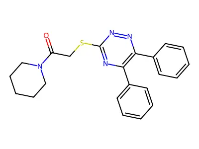 3-((2-Oxo-2-(1-piperidinyl)ethyl)thio)-5,6-diphenyl-1,2,4-triazine structure