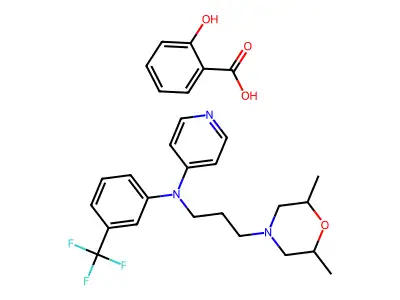 2,6-Dimethyl-N-4-pyridinyl-N-(3-(trifluoromethyl)phenyl)-4-morpholinepropanamine structure