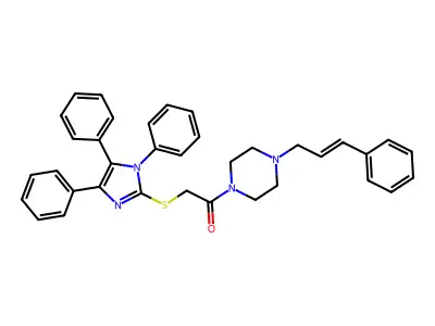 1-[4-(3-Phenylprop-2-en-1-yl)piperazin-1-yl]-2-[(1,4,5-triphenyl-1H-imidazol-2-yl)sulfanyl]ethan-1-one structure