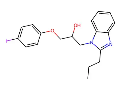 1-(4-Iodophenoxy)-3-(2-propyl-1H-benzimidazol-1-yl)propan-2-ol structure