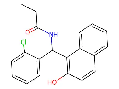 N-[(2-chlorophenyl)-(2-hydroxynaphthalen-1-yl)methyl]propanamide structure