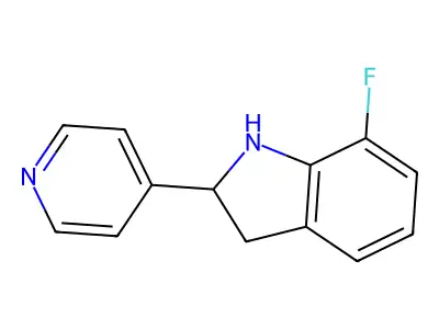 7-Fluoro-2-(pyridin-4-yl)indoline structure