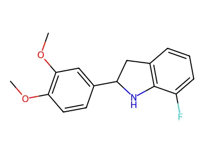 2-(3,4-Dimethoxyphenyl)-7-fluoroindoline structure