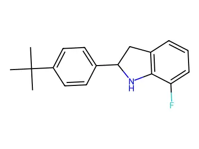 2-[4-(tert-Butyl)phenyl]-7-fluoroindoline structure