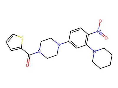 [4-(4-Nitro-3-piperidin-1-ylphenyl)piperazin-1-yl]-thiophen-2-ylmethanone structure