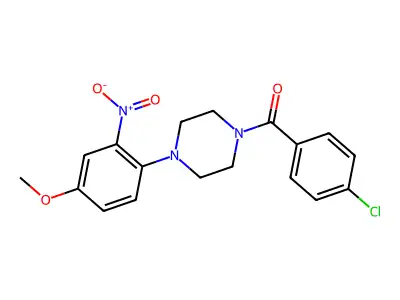 (4-Chlorophenyl)[4-(4-methoxy-2-nitrophenyl)piperazin-1-yl]methanone structure