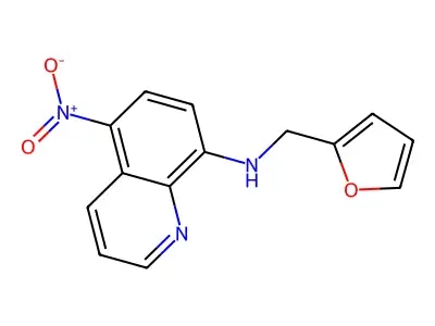 N-(furan-2-ylmethyl)-5-nitroquinolin-8-amine structure