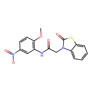 N-(2-methoxy-5-nitrophenyl)-2-(2-oxo-1,3-benzothiazol-3-yl)acetamide structure