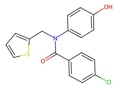 4-chloro-N-(4-hydroxyphenyl)-N-(thiophen-2-ylmethyl)benzamide structure