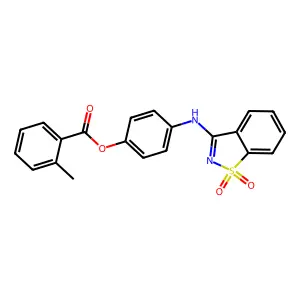 4-[(1,1-Dioxido-1,2-benzothiazol-3-yl)amino]phenyl 2-methylbenzoate structure