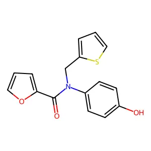 N-(4-hydroxyphenyl)-N-(thiophen-2-ylmethyl)furan-2-carboxamide structure