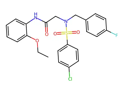 2-[(4-chlorophenyl)sulfonyl-[(4-fluorophenyl)methyl]amino]-N-(2-ethoxyphenyl)acetamide structure