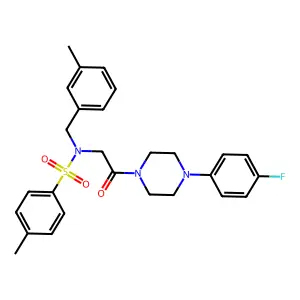 N-[2-[4-(4-fluorophenyl)piperazin-1-yl]-2-oxoethyl]-4-methyl-N-[(3-methylphenyl)methyl]benzenesulfonamide structure