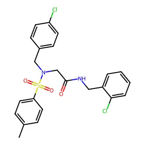 N-(2-chlorobenzyl)-N~2~-(4-chlorobenzyl)-N~2~-[(4-methylphenyl)sulfonyl]glycinamide structure
