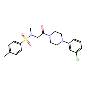 N-{2-[4-(3-chlorophenyl)piperazin-1-yl]-2-oxoethyl}-N,4-dimethylbenzenesulfonamide structure