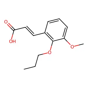 (2E)-3-(3-methoxy-2-propoxyphenyl)prop-2-enoic acid structure
