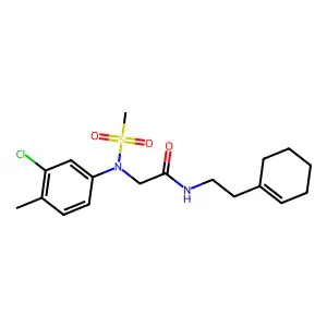 2-(3-chloro-4-methyl-N-methylsulfonylanilino)-N-[2-(cyclohexen-1-yl)ethyl]acetamide structure