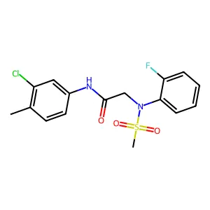 N-(3-chloro-4-methylphenyl)-2-(2-fluoro-N-methylsulfonylanilino)acetamide structure