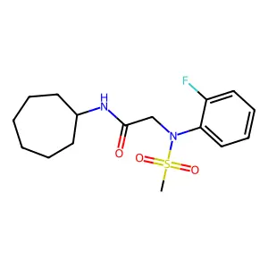 N-cycloheptyl-2-(2-fluoro-N-methylsulfonylanilino)acetamide structure