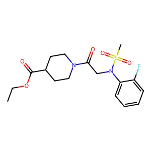 ethyl 1-[N-(2-fluorophenyl)-N-(methylsulfonyl)glycyl]piperidine-4-carboxylate structure