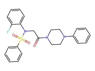 N-(2-fluorophenyl)-N-[2-oxo-2-(4-phenylpiperazin-1-yl)ethyl]benzenesulfonamide structure