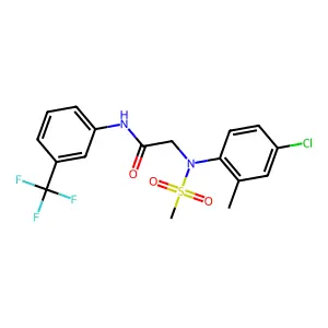 2-(4-chloro-2-methyl-N-methylsulfonylanilino)-N-[3-(trifluoromethyl)phenyl]acetamide structure